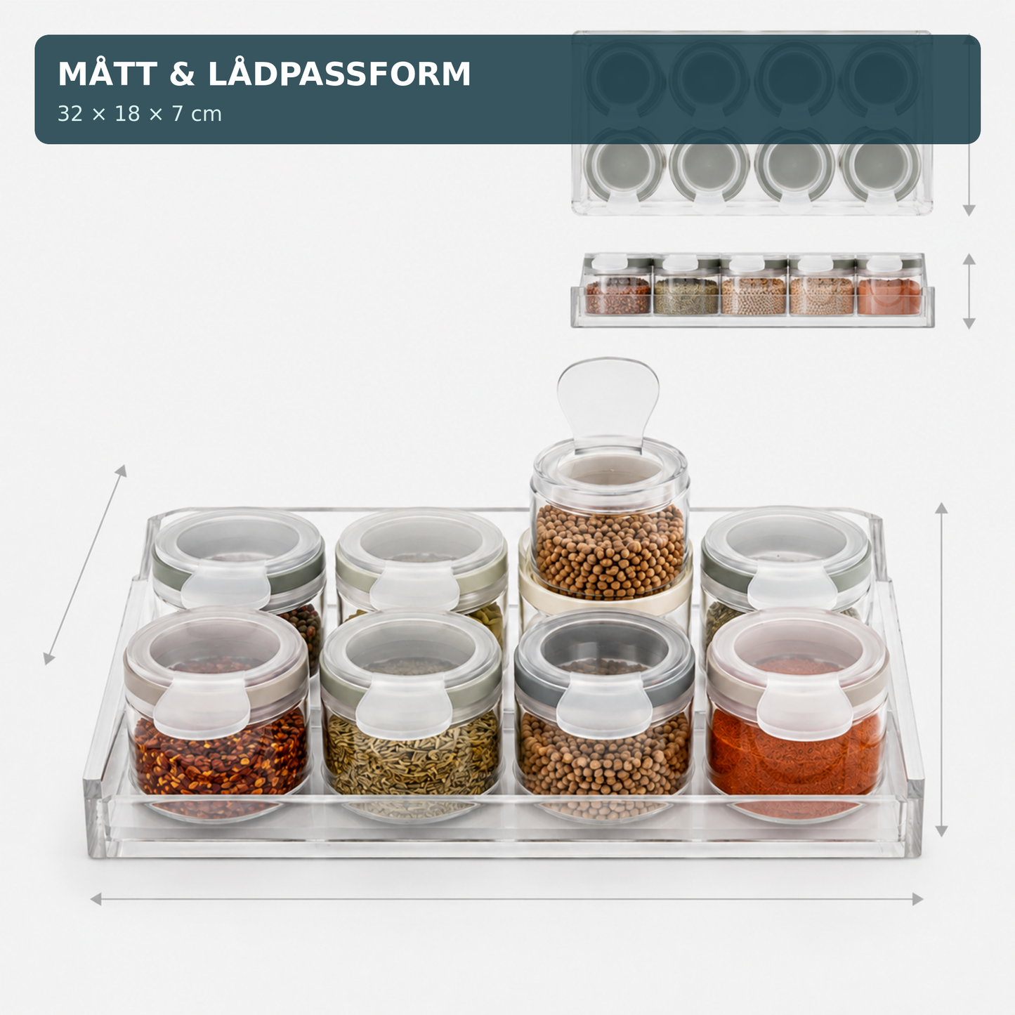 LiftLabel kryddkapslar med etikettflik