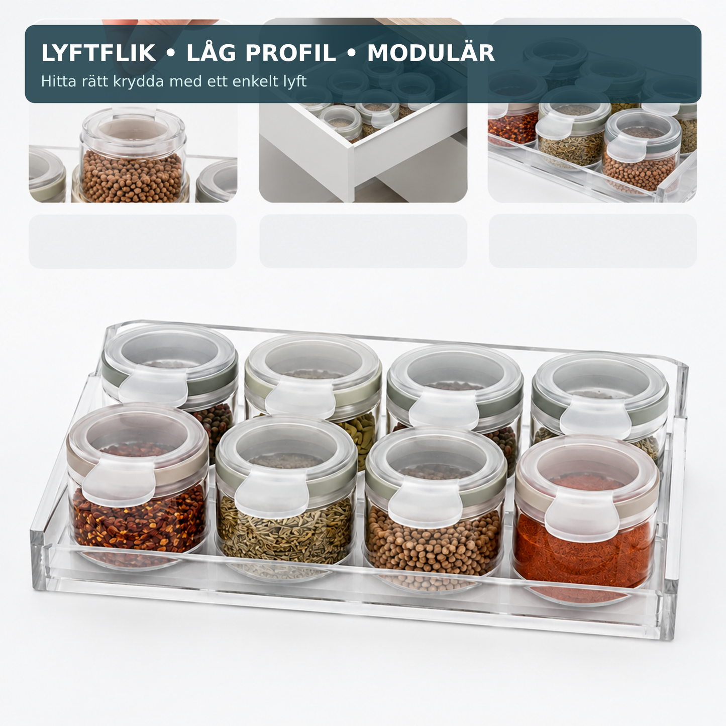 LiftLabel kryddkapslar med etikettflik