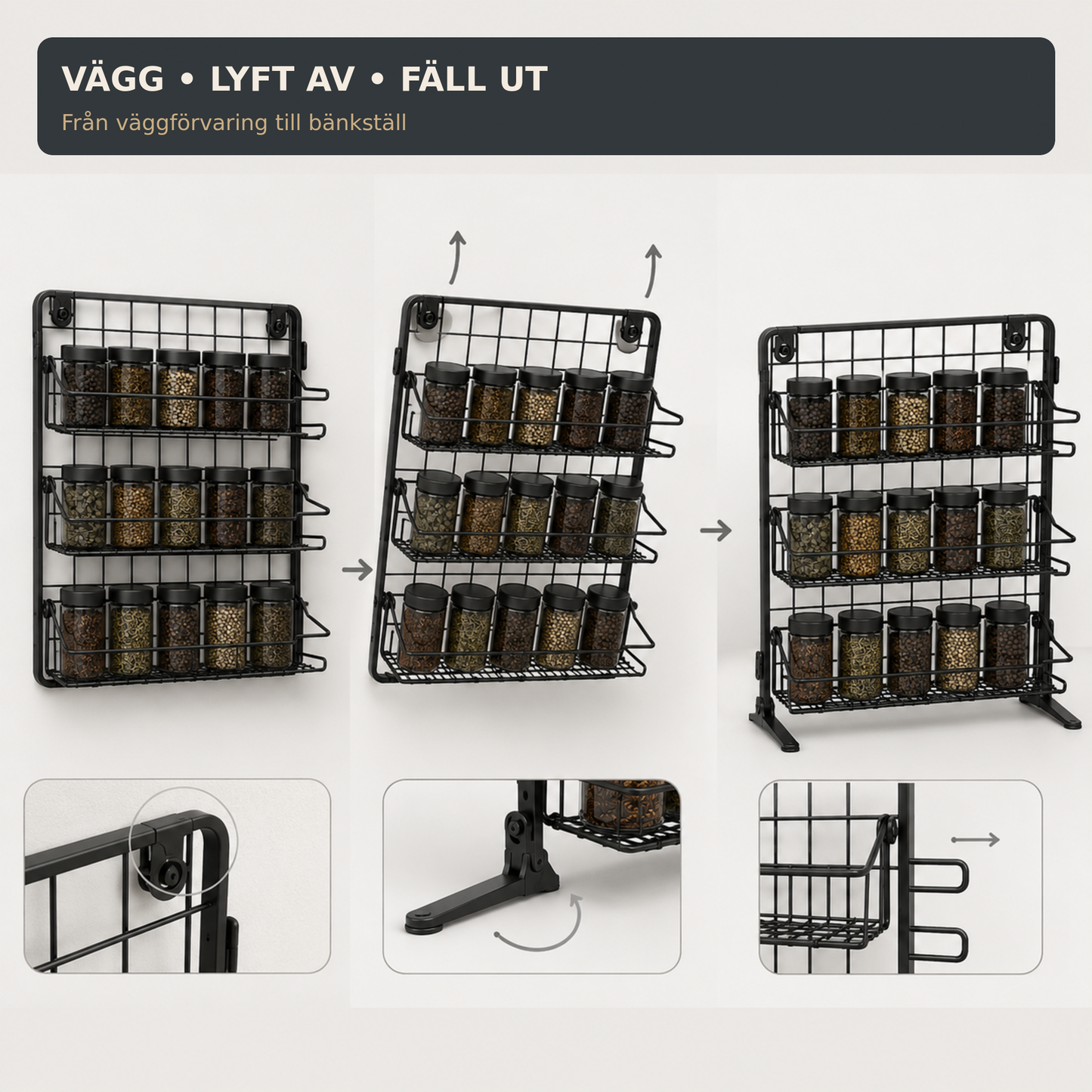 GridFold vägg- och bänkställ